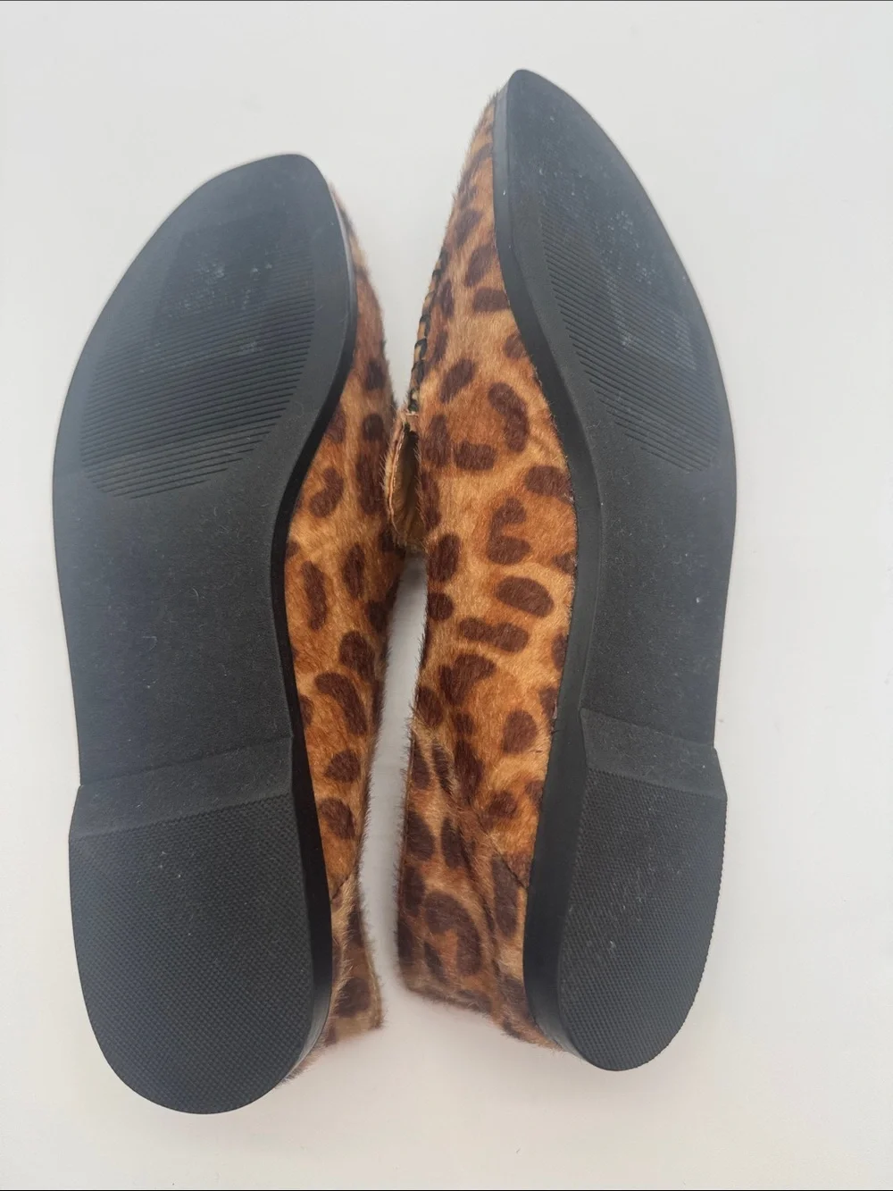Dolce vita size 10 Leopard Print Faux-Hair Loafers - Brown